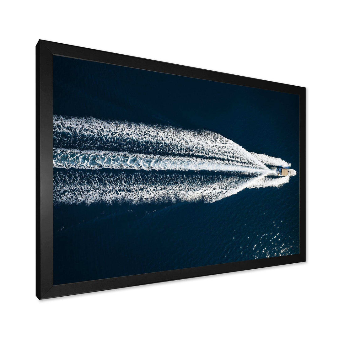 Aerial View Of Speed Boat In Mediterranean Sea