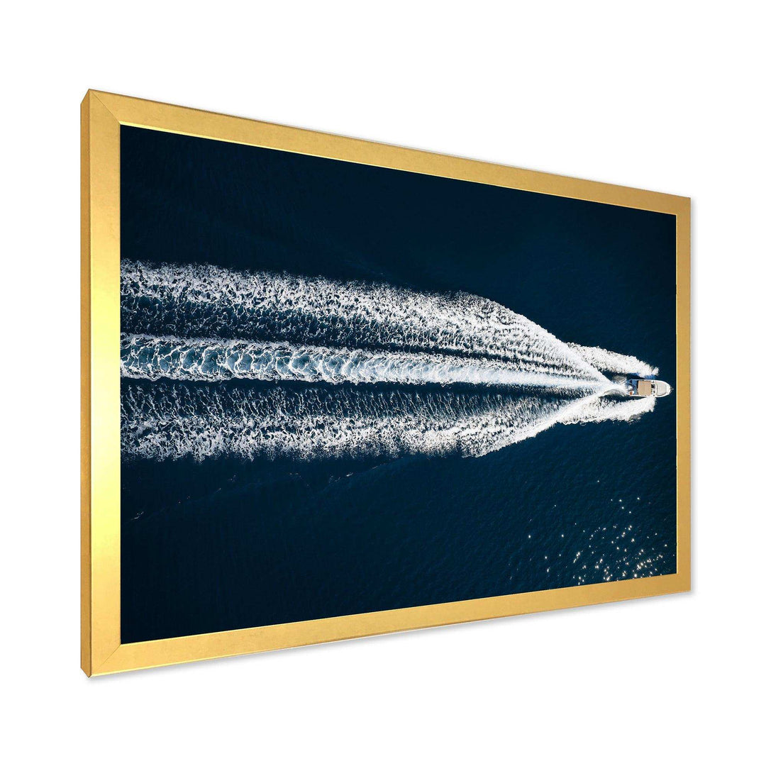 Aerial View Of Speed Boat In Mediterranean Sea