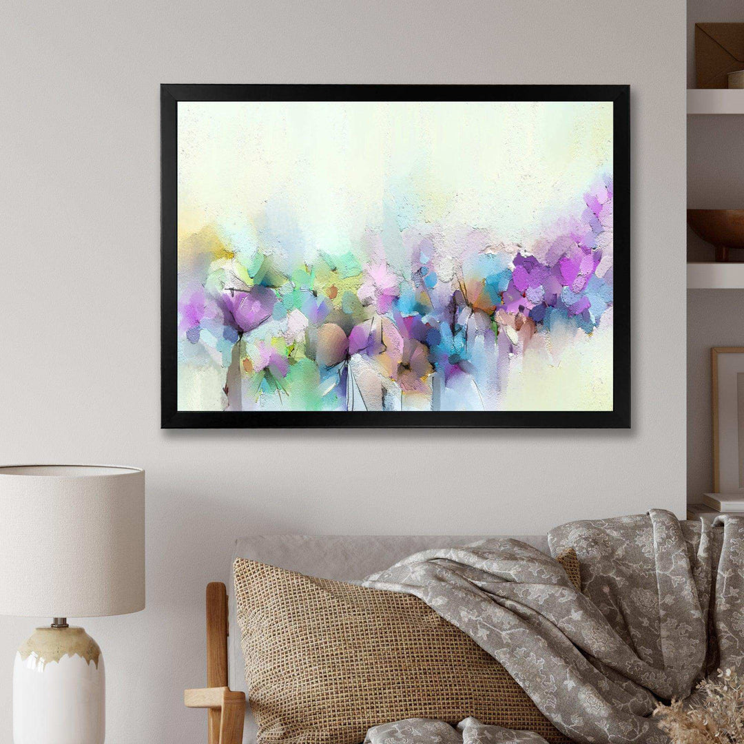 Yellow And Purple Spring Flowers - Traditional Canvas Wall Art