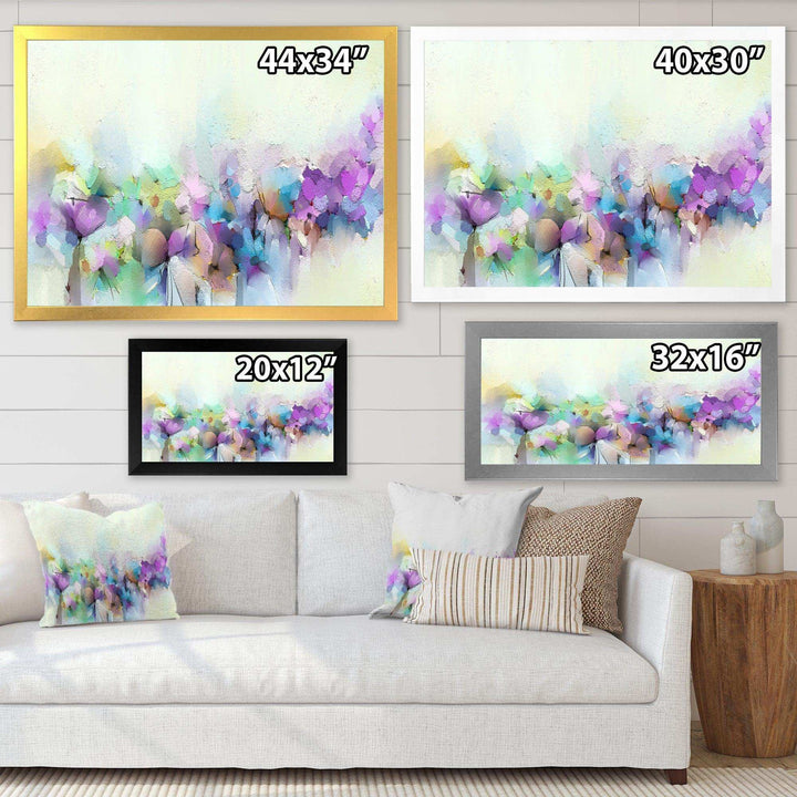 Yellow And Purple Spring Flowers - Traditional Canvas Wall Art