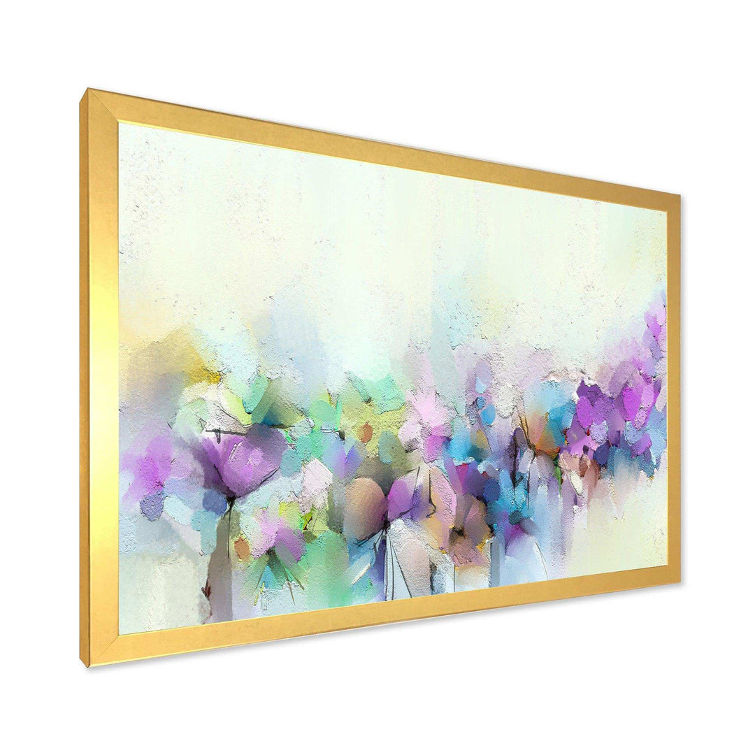 Yellow And Purple Spring Flowers - Traditional Canvas Wall Art