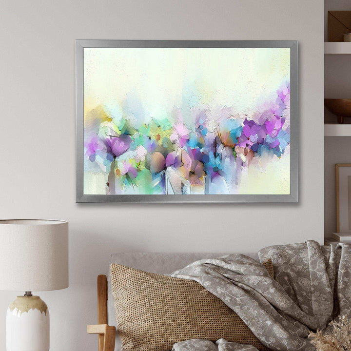 Yellow And Purple Spring Flowers - Traditional Canvas Wall Art