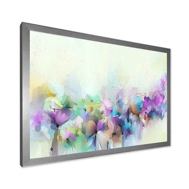 Yellow And Purple Spring Flowers - Traditional Canvas Wall Art