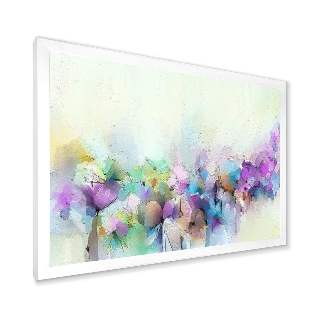 Yellow And Purple Spring Flowers - Traditional Canvas Wall Art