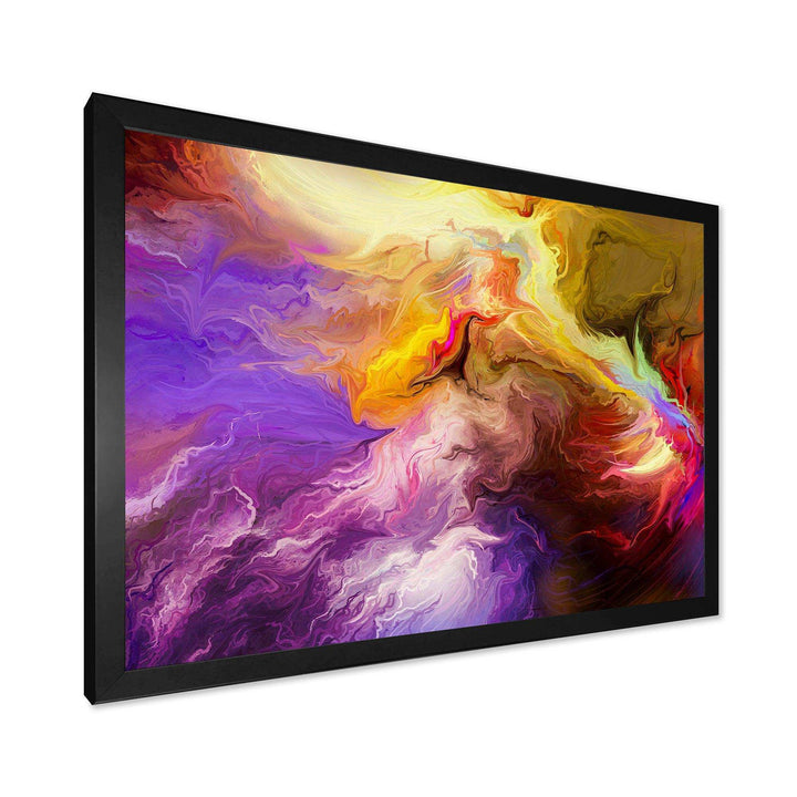 Oil Painted Purple And Yellow Clouds - Modern Wall Art Prints