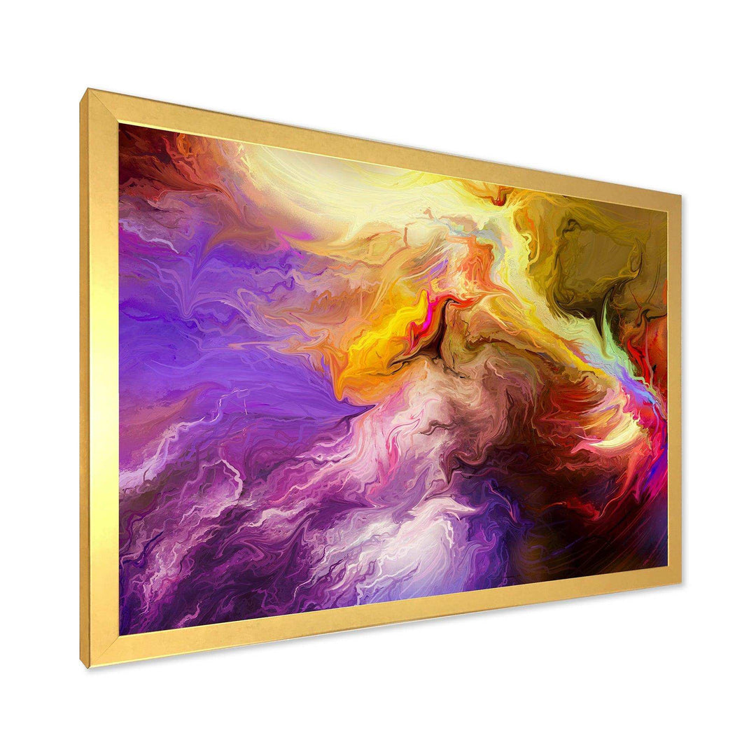 Oil Painted Purple And Yellow Clouds - Modern Wall Art Prints