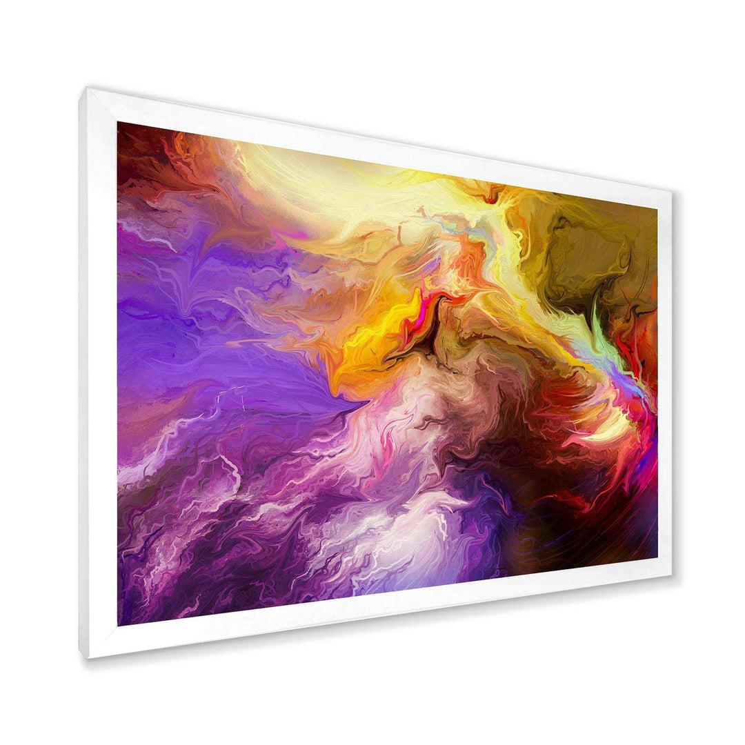 Oil Painted Purple And Yellow Clouds - Modern Wall Art Prints