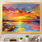 Sunset Painting With Colorful Reflections I