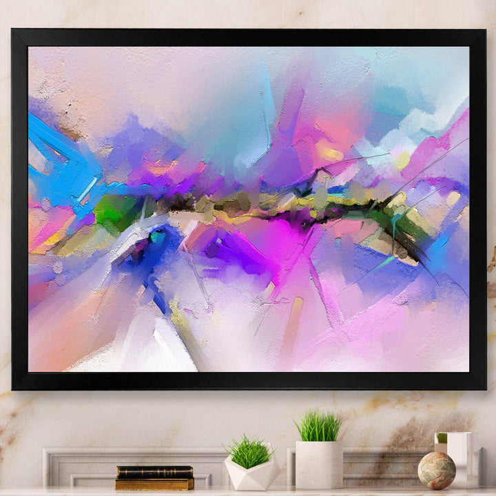 Black River On Purple And Blue Landscape - Modern Canvas Wall Art