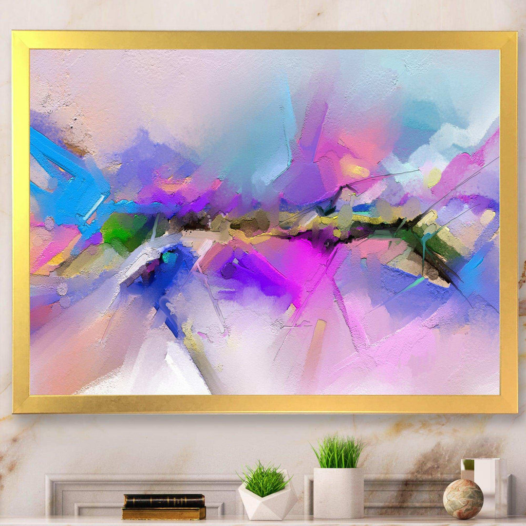 Black River On Purple And Blue Landscape - Modern Canvas Wall Art