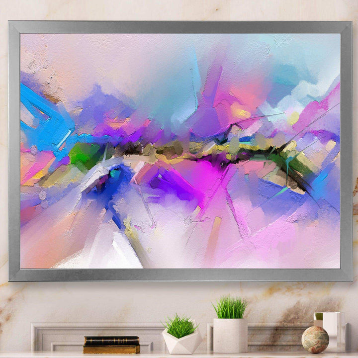 Black River On Purple And Blue Landscape - Modern Canvas Wall Art