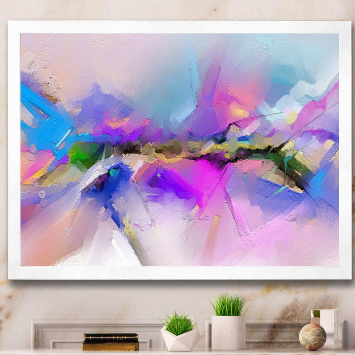 Black River On Purple And Blue Landscape - Modern Canvas Wall Art