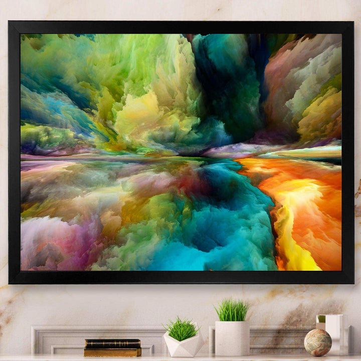 Colorful Motion Gradients Of Surreal Mountains And Clouds - Modern Canvas Wall Art