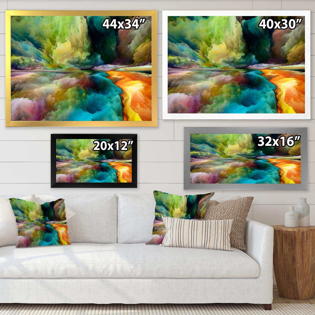 Colorful Motion Gradients Of Surreal Mountains And Clouds - Modern Canvas Wall Art