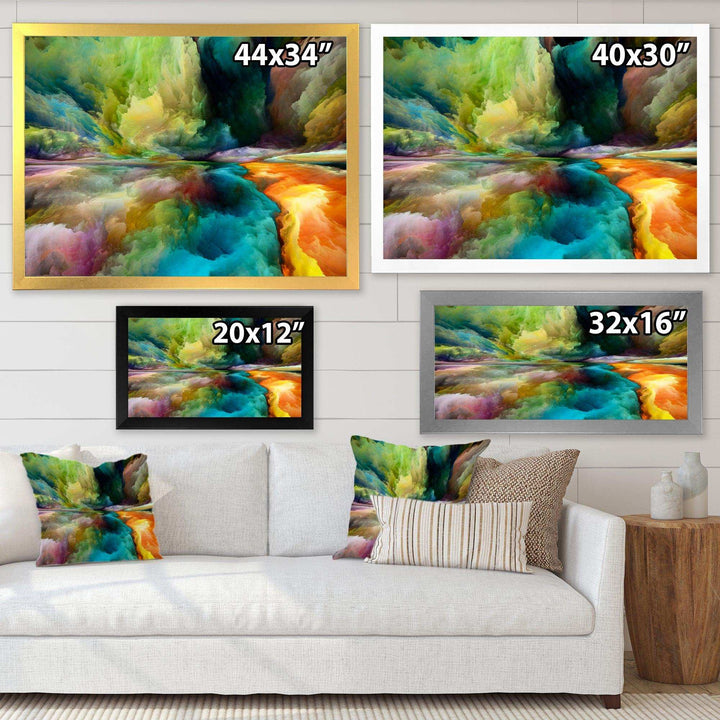 Colorful Motion Gradients Of Surreal Mountains And Clouds - Modern Canvas Wall Art