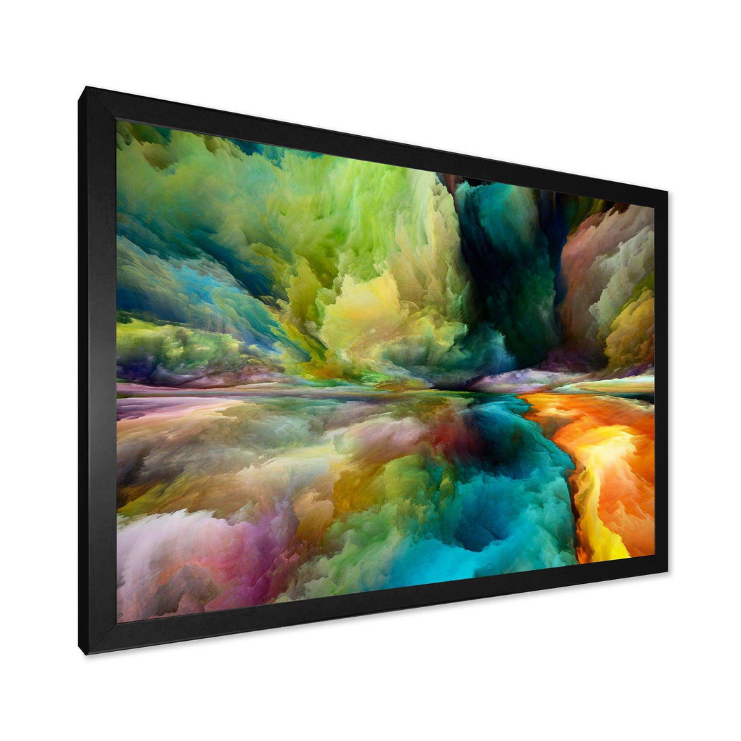 Colorful Motion Gradients Of Surreal Mountains And Clouds - Modern Canvas Wall Art