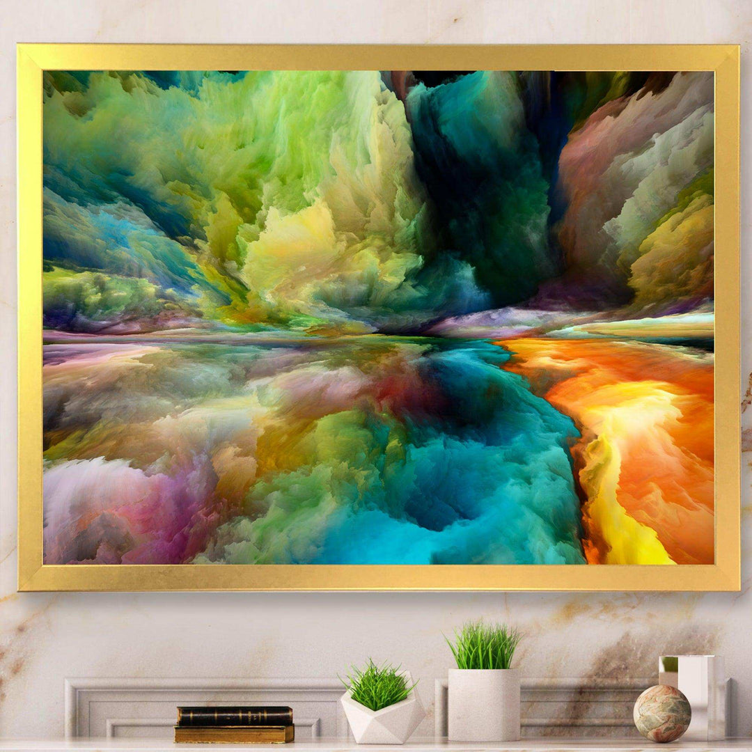 Colorful Motion Gradients Of Surreal Mountains And Clouds - Modern Canvas Wall Art