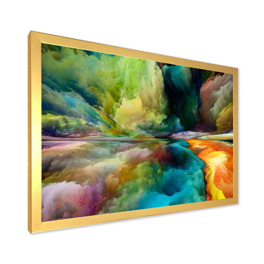 Colorful Motion Gradients Of Surreal Mountains And Clouds - Modern Canvas Wall Art