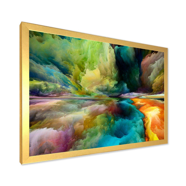 Colorful Motion Gradients Of Surreal Mountains And Clouds - Modern Canvas Wall Art