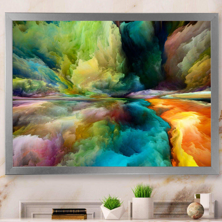 Colorful Motion Gradients Of Surreal Mountains And Clouds - Modern Canvas Wall Art