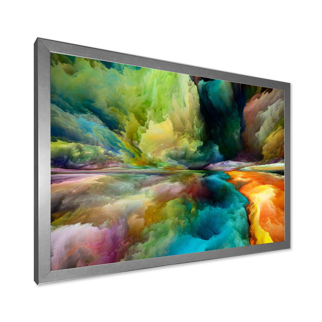 Colorful Motion Gradients Of Surreal Mountains And Clouds - Modern Canvas Wall Art