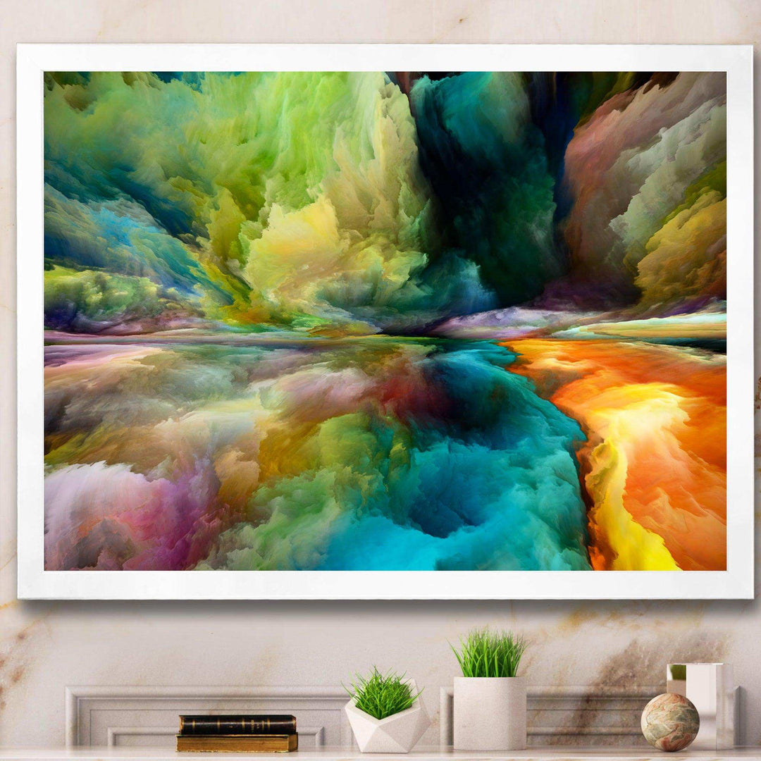 Colorful Motion Gradients Of Surreal Mountains And Clouds - Modern Canvas Wall Art