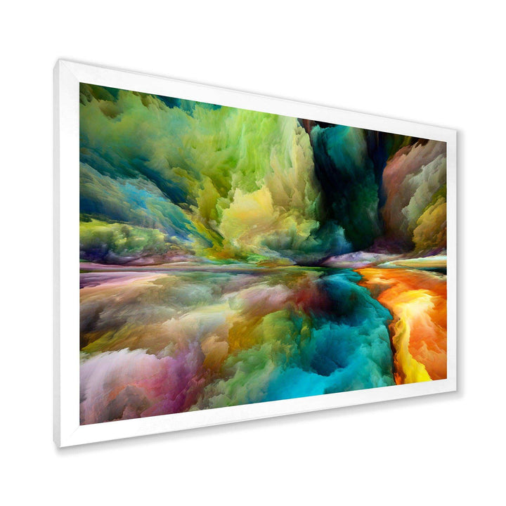 Colorful Motion Gradients Of Surreal Mountains And Clouds - Modern Canvas Wall Art