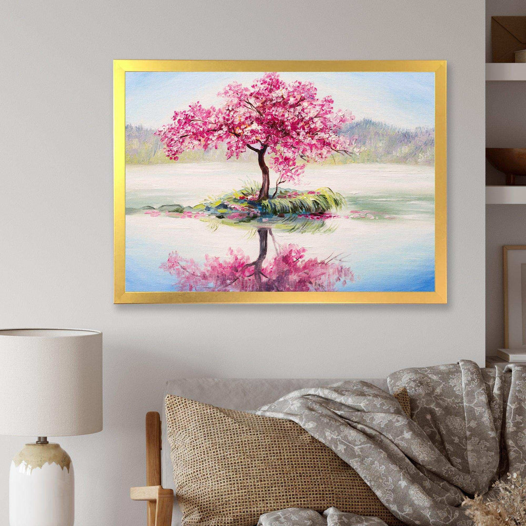 Japanese Cherry Blossom Tree On Little Idyllic IsLand