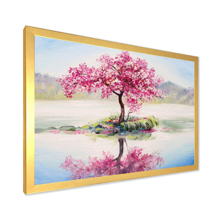 Japanese Cherry Blossom Tree On Little Idyllic IsLand