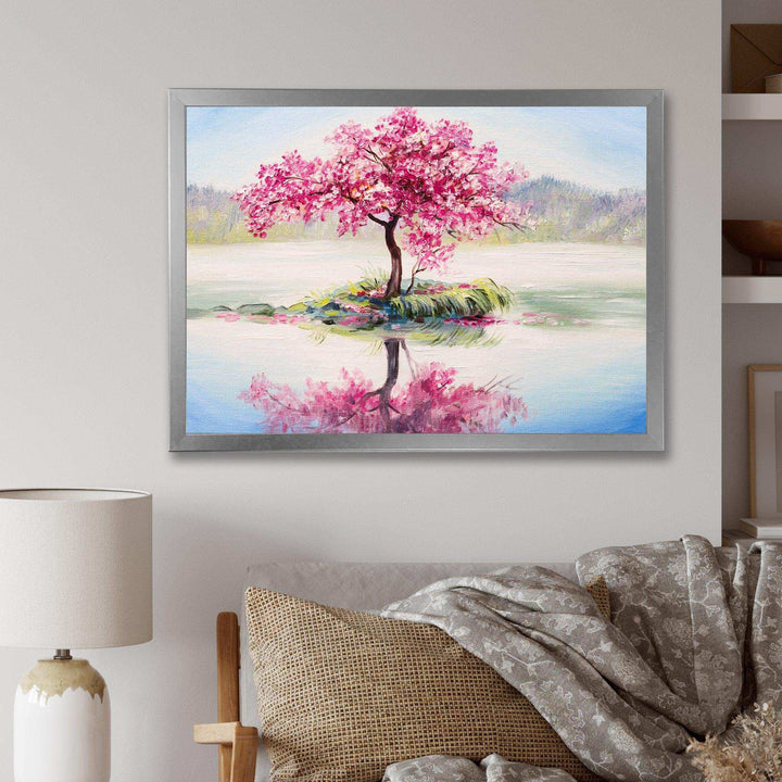 Japanese Cherry Blossom Tree On Little Idyllic IsLand