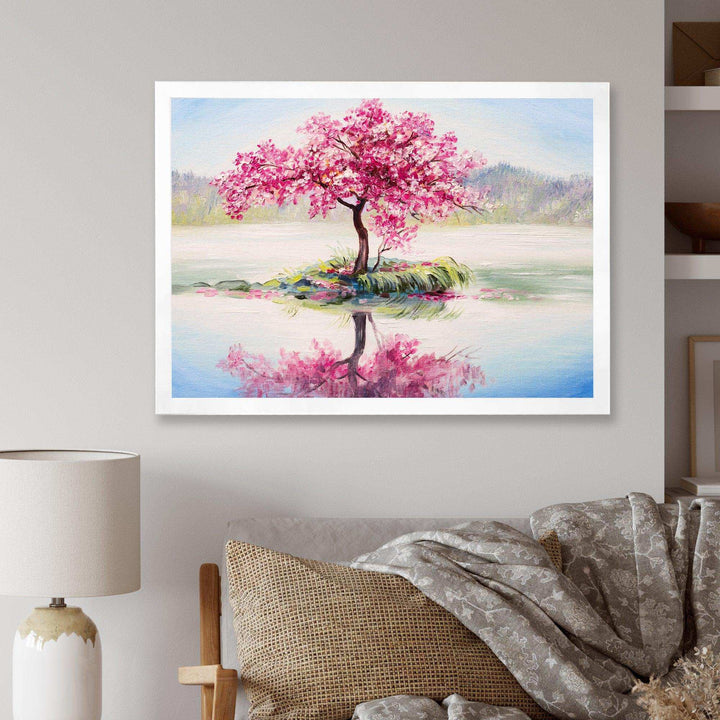 Japanese Cherry Blossom Tree On Little Idyllic IsLand