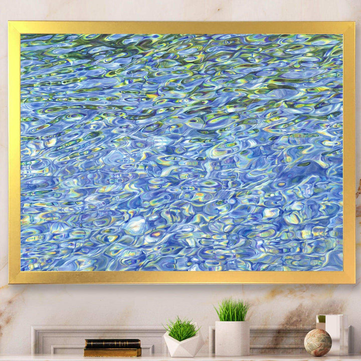 Sunny Water With Transparent Waves Reflecting Gentle Sunshine II - Modern Bedroom Wall Art