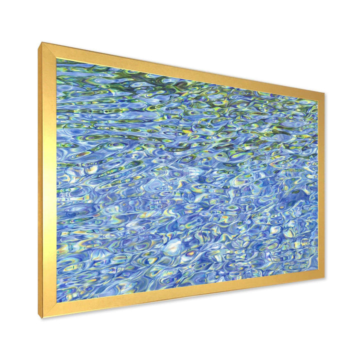 Sunny Water With Transparent Waves Reflecting Gentle Sunshine II - Modern Bedroom Wall Art