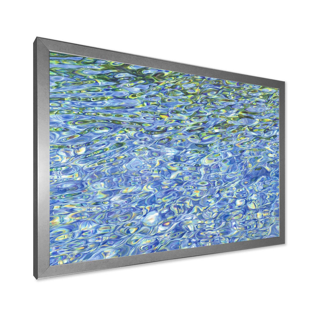 Sunny Water With Transparent Waves Reflecting Gentle Sunshine II - Modern Bedroom Wall Art