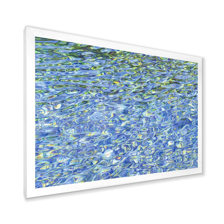 Sunny Water With Transparent Waves Reflecting Gentle Sunshine II - Modern Bedroom Wall Art