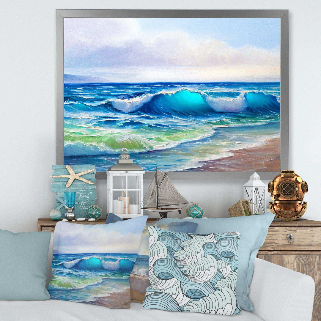 Seascape With Sunlight Catching A Wave