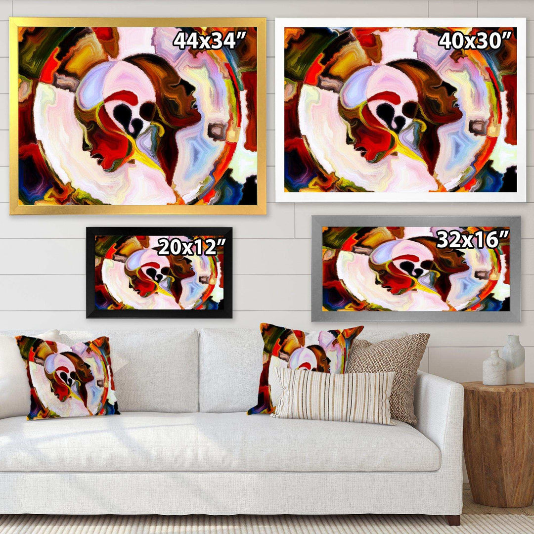 Union Of Male And Female Faces III - Modern Canvas Wall Art