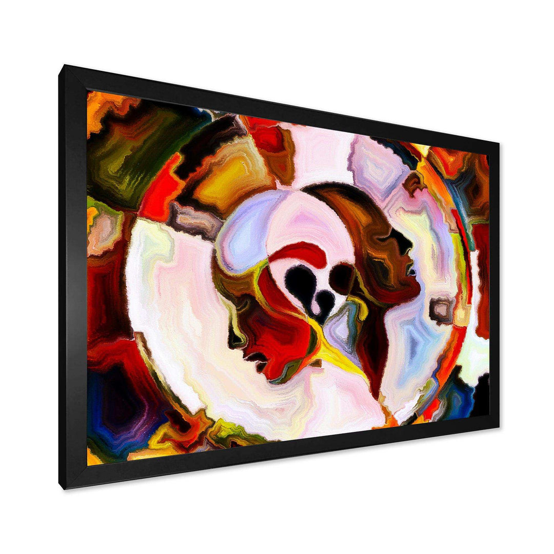Union Of Male And Female Faces III - Modern Canvas Wall Art