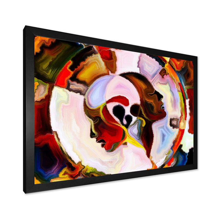 Union Of Male And Female Faces III - Modern Canvas Wall Art