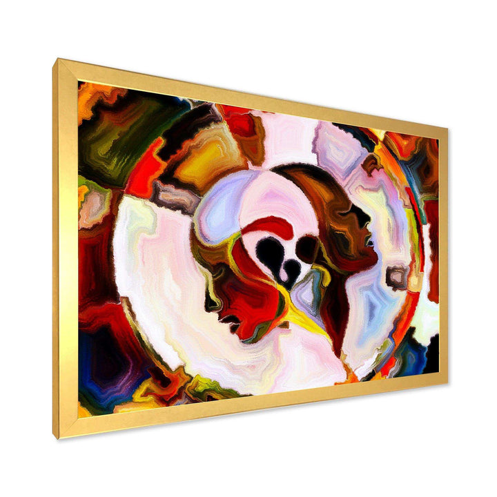 Union Of Male And Female Faces III - Modern Canvas Wall Art