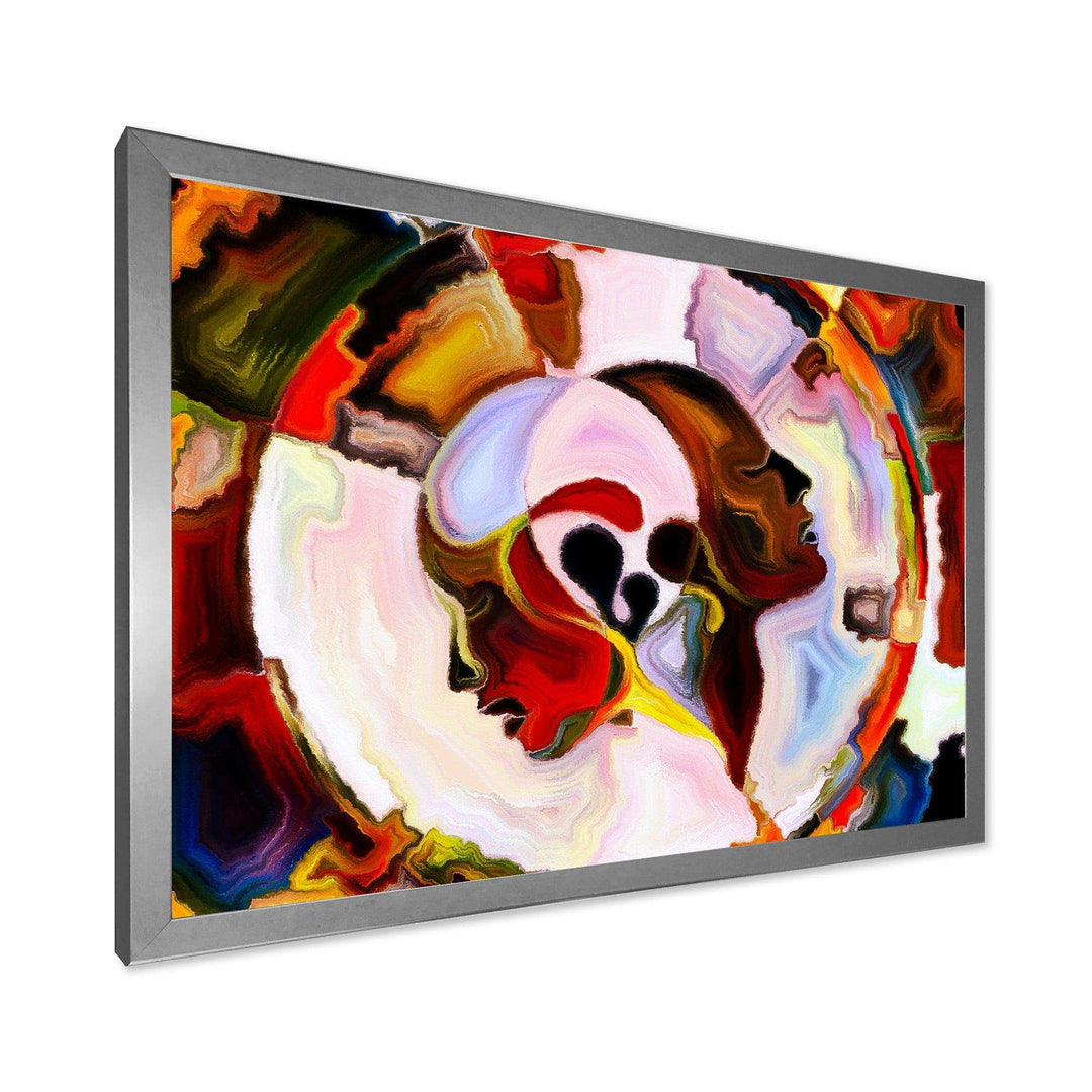 Union Of Male And Female Faces III - Modern Canvas Wall Art