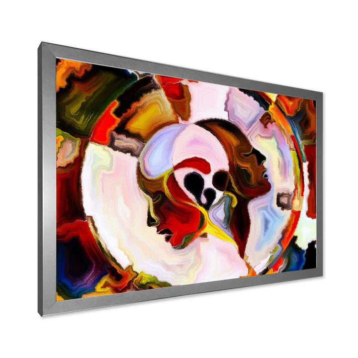 Union Of Male And Female Faces III - Modern Canvas Wall Art
