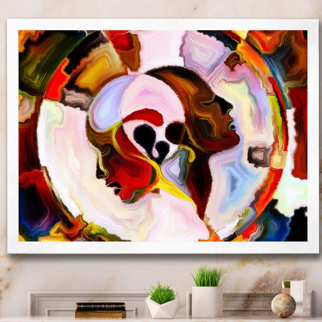 Union Of Male And Female Faces III - Modern Canvas Wall Art