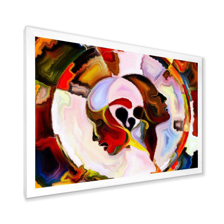 Union Of Male And Female Faces III - Modern Canvas Wall Art