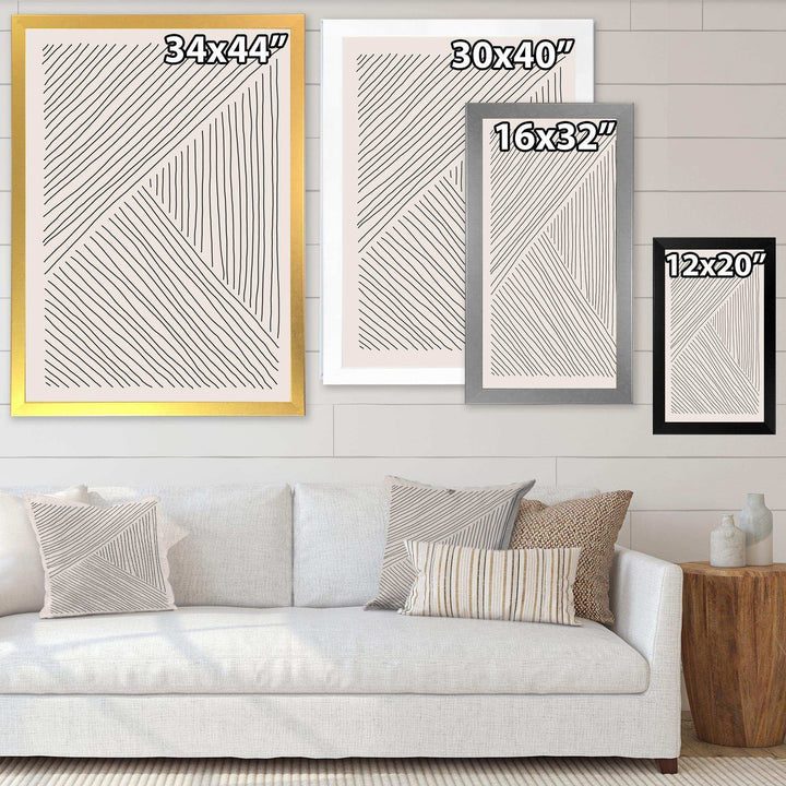 Minimal Geometric Lines II - Modern Bedroom Wall Art