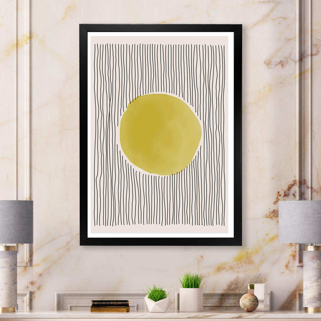 Minimal Geometric Lines And Circle I - Modern Canvas Wall Art