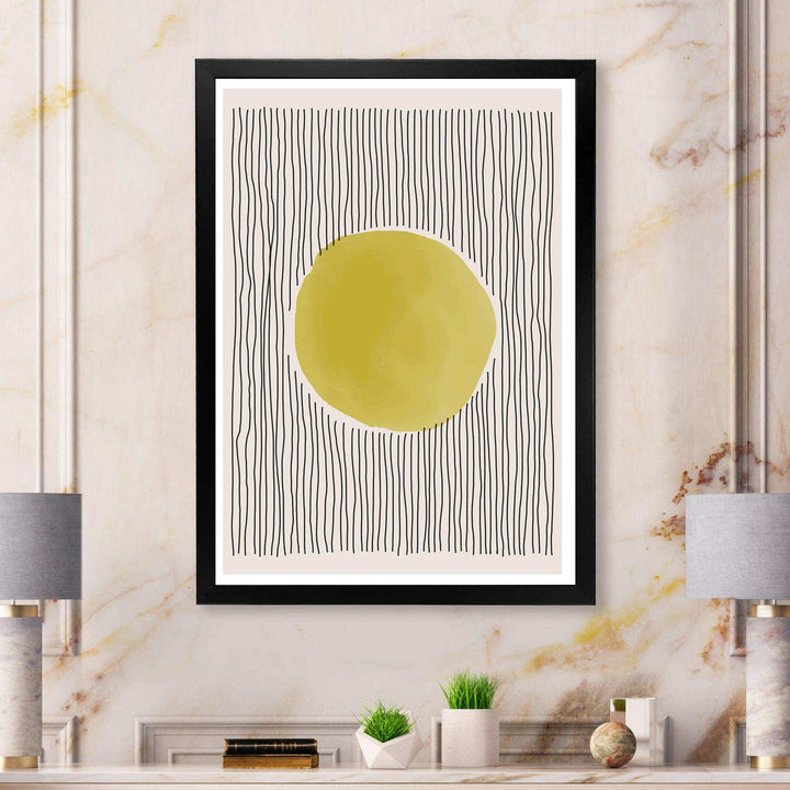 Minimal Geometric Lines And Circle I - Modern Canvas Wall Art