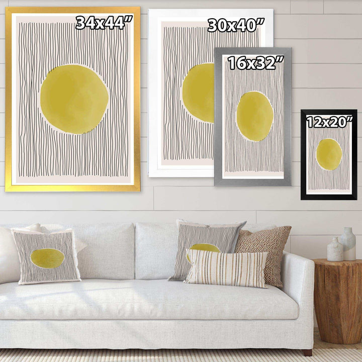 Minimal Geometric Lines And Circle I - Modern Canvas Wall Art