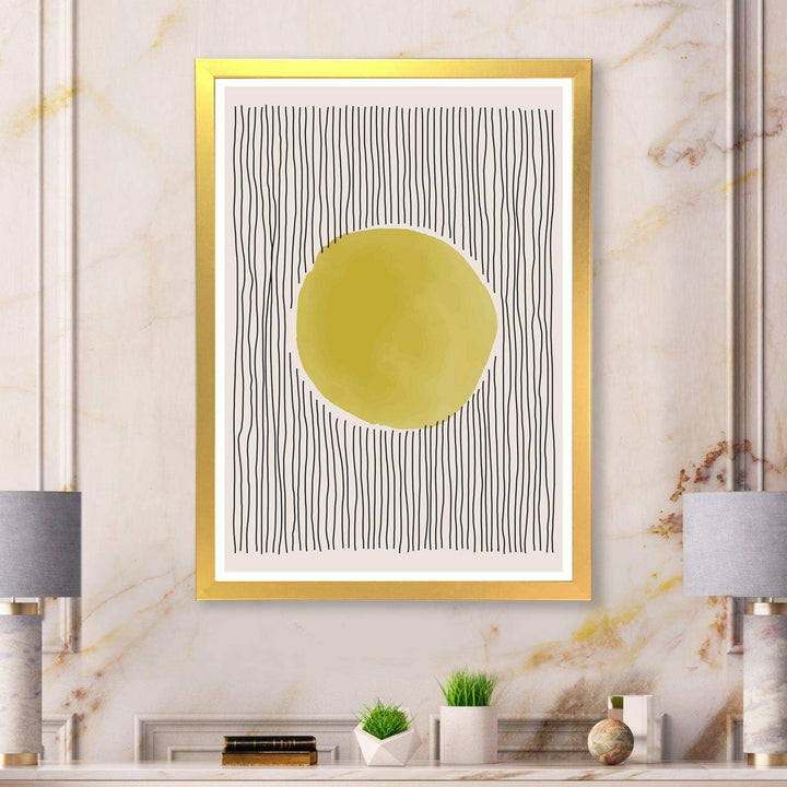 Minimal Geometric Lines And Circle I - Modern Canvas Wall Art