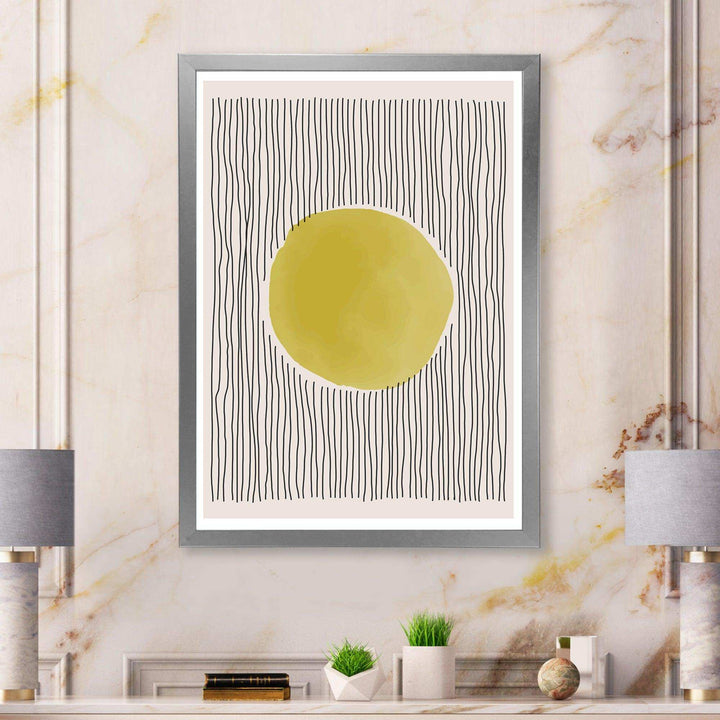 Minimal Geometric Lines And Circle I - Modern Canvas Wall Art